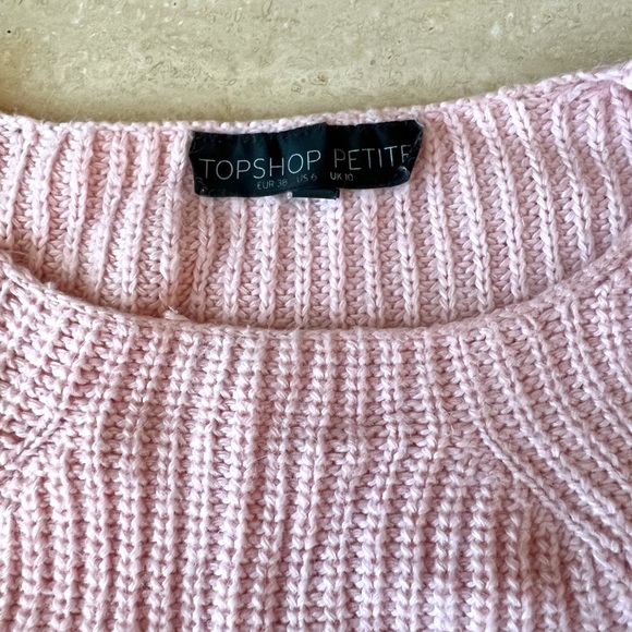 Topshop Pink Cropped Sweater - Picture 6 of 7